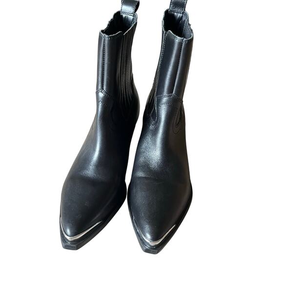 Marc Fisher LTD Pryce Women's 10 Black Leather Casual Western Bootie Festival - Picture 1 of 8